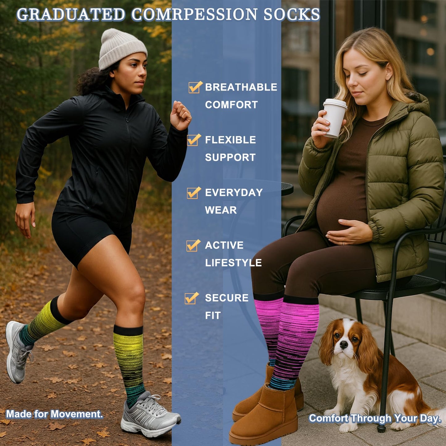 Sooverki Compression Socks for Women and Men Circulation (3 Pairs) is Best Support for Running Athletic Cycling Hiking