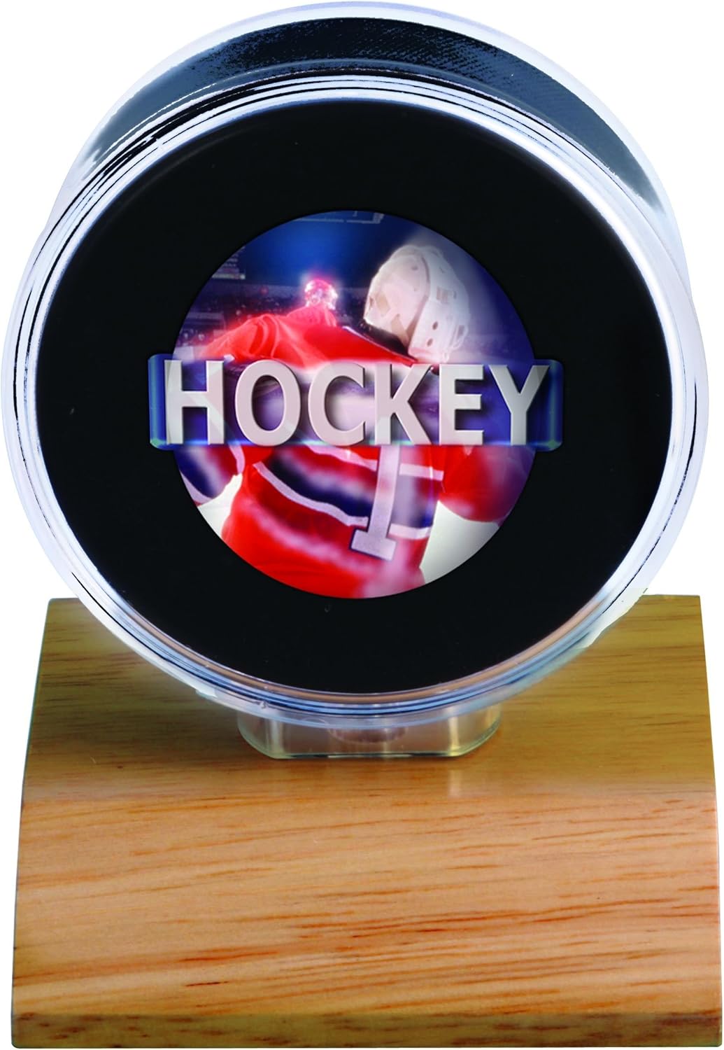 NHL Light Wood Puck Holder, Small, Clear