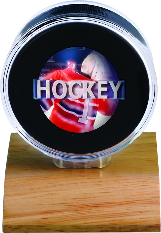 NHL Light Wood Puck Holder, Small, Clear