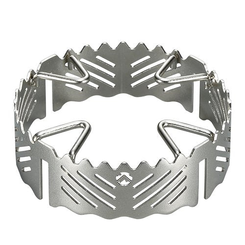 CAMPINGMOON Gas Stove Windshield Ring Stainless Steel for ST-340 Single Burner ST-132 (Silver)