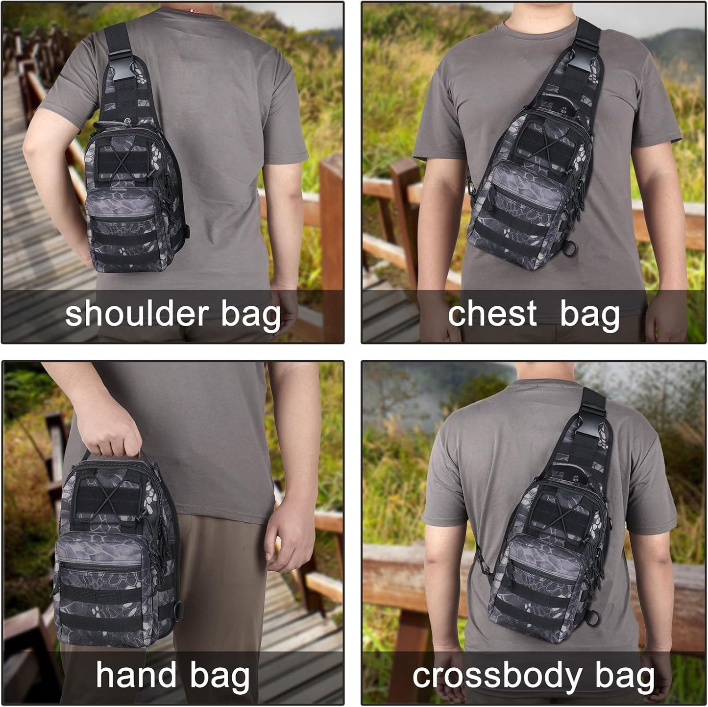 Tactical Waterproof Sling Backpack - Molle Crossbody Chest Bag for Outdoor EDC