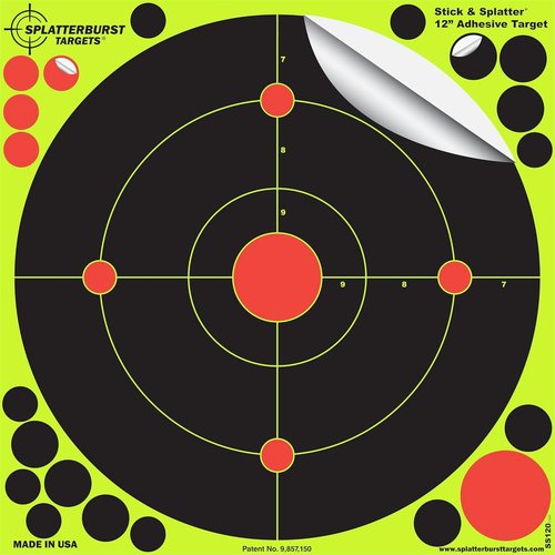 12-Inch Self-Adhesive Splatterburst Shooting Targets for Gun, Rifle, Pistol & Airsoft