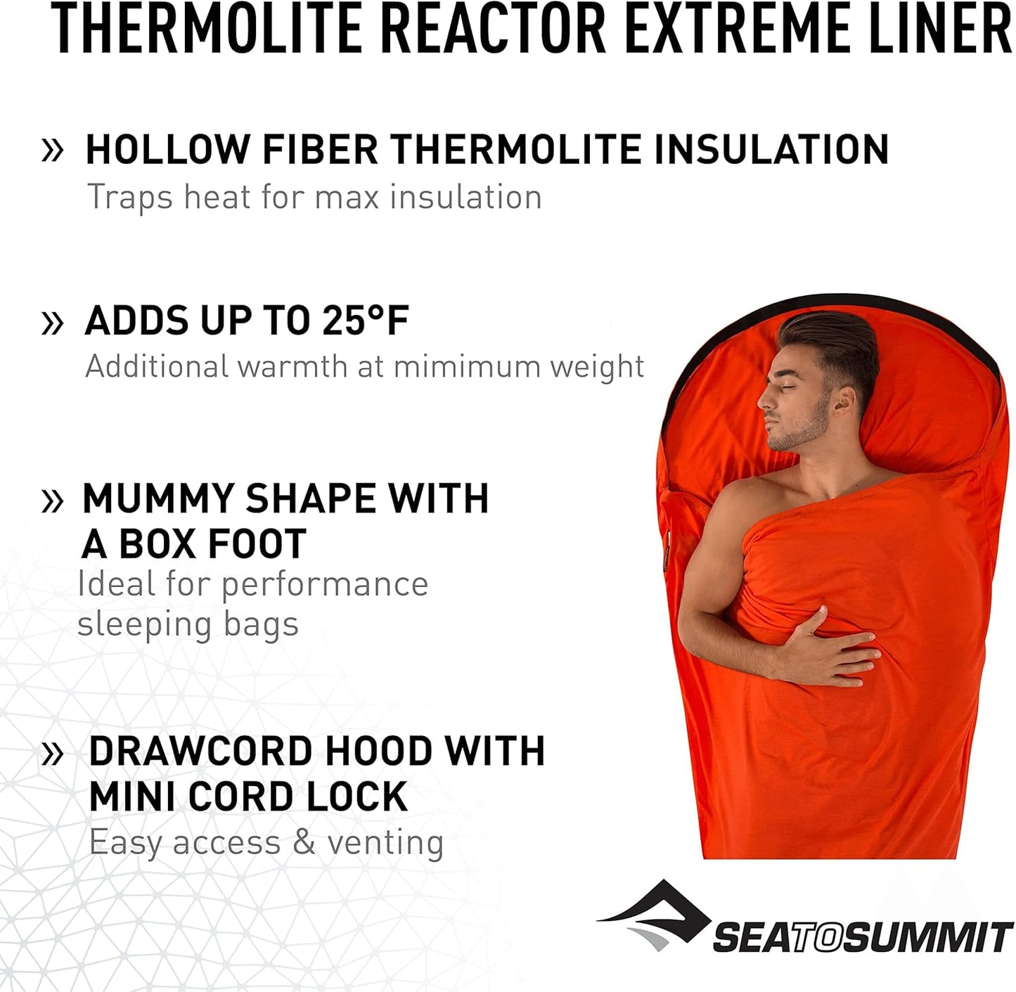 Sea to Summit Thermolite Reactor Extreme Sleeping Bag Liner - Red, 90 x 210 Centimeter