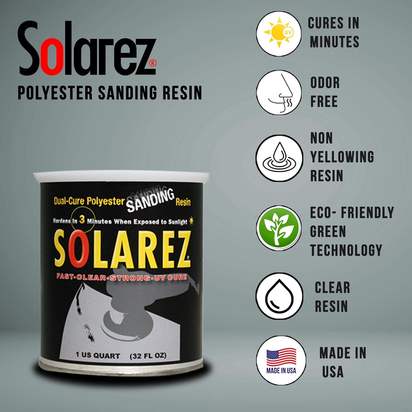 SOLAREZ Artisan Epoxy Resin Kit - Clear, UV-Resistant, 16 oz for Crafts & Repairs