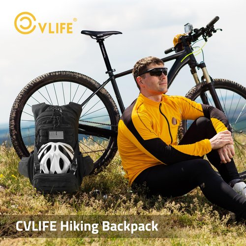CVLIFE Tactical Hydration Backpack 3L, Lightweight Water Bag Hydration Pack, Hiking Backpack with Water Bladder for Men Women, Heavy Duty Molle Water Backpack for Cycling, Running, Hunting Black