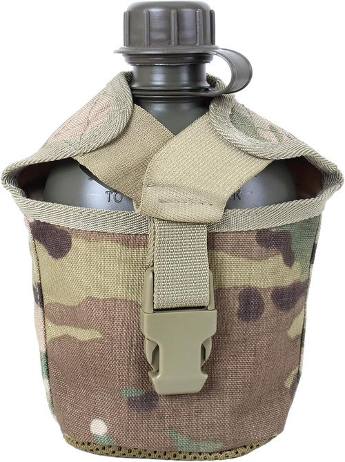 1 Quart MOLLE Canteen Pouch - Essential Hydration Accessory for Camping & Outdoor, MultiCam
