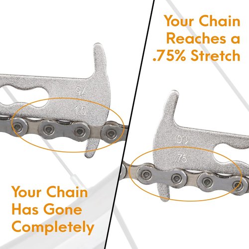BikeHand Bicycle Chain Wear Indicator Tool Chain Checker - Compatible with Shimano Sram Campagnolo KMC & Other Brands for 7 to 12 Speed Chains - Maintenance for Road, Mountain & Hybrid Bikes
