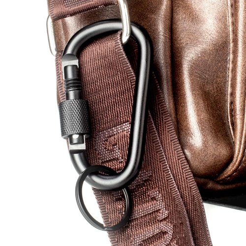 Carabiner Clip, 3" Locking Carabiners, D Ring Shape Caribeaner with Key Rings, Aluminum Carabiner for Keychain Clip, Black, 2 Pack