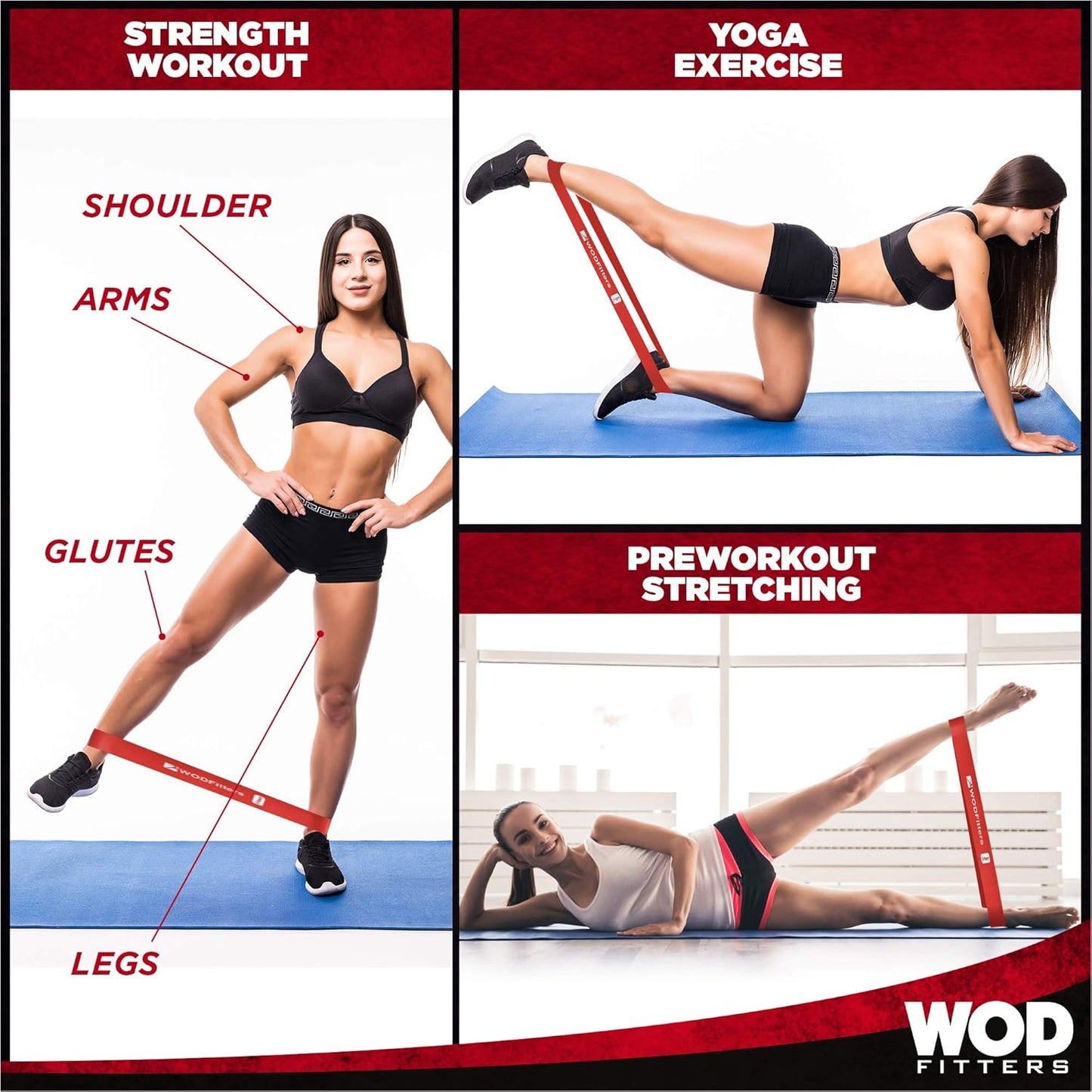 WODFitters Bandelicious Mini Bands Set for Women - 4 Exercise Workout Resistance Bands - Exercise Loops - Workout Flexbands for Stretching, Physical Therapy, Rehab, Home Fitness and Muscle Activation