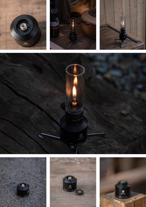 CAMPINGMOON Refillable Gas Canister Empty Pocket Tank for Gas Lantern Backpacking Camping 15g Black BKTC-15
