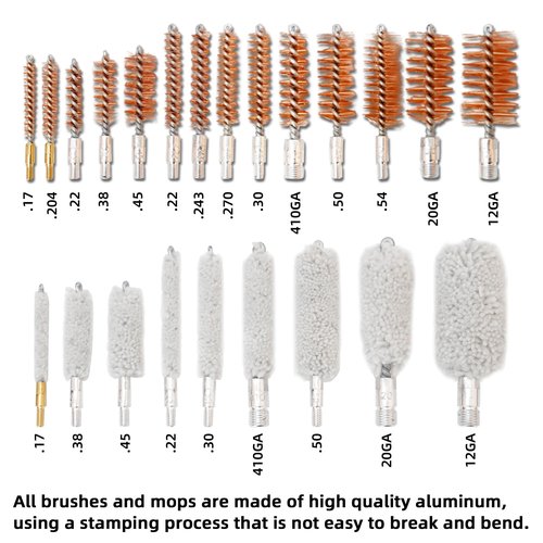 BESTNULE Upgrade Brass Universal Gun Cleaning Kit for Rifles, Pistols,Handguns, Shotguns, Gun Cleaning Kits for All Guns, Gun Cleaning Supplies with Brass Rods and Portable Case