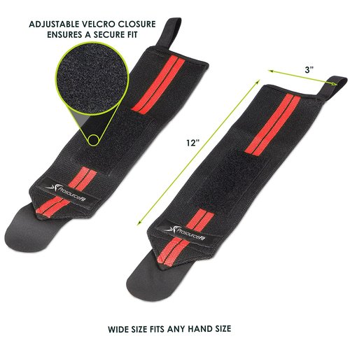 Barbell Weight Lifting Wrist Wraps with Thumb Loop Support - ProsourceFit Yellow