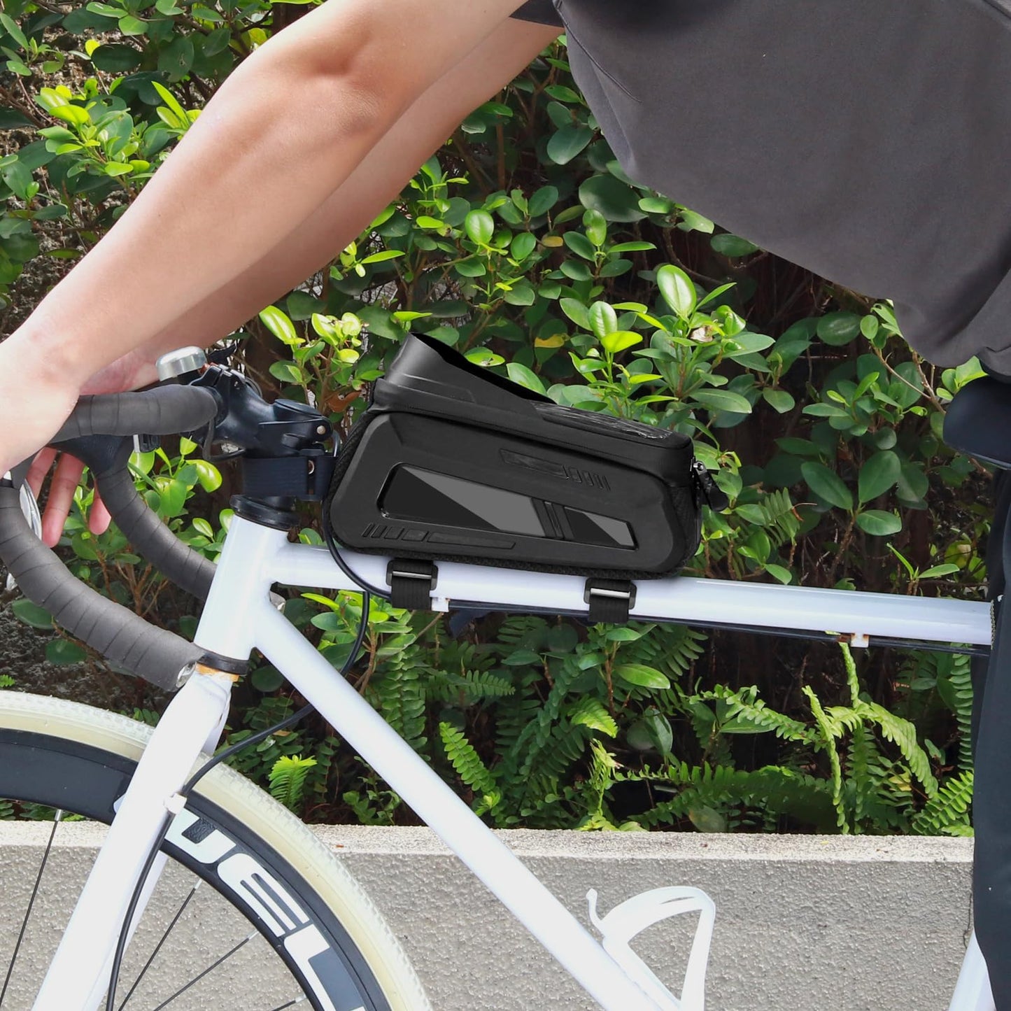 EYPINS Waterproof Bike Phone Bag - Bike/Bicycle Frame Bag for Phones Under 7.2", Bike Phone Holder/Mount, Top Tube Bike Bag with High Sensitivity TPU Touch-Screen, EVA Hard Case, Rain Cover