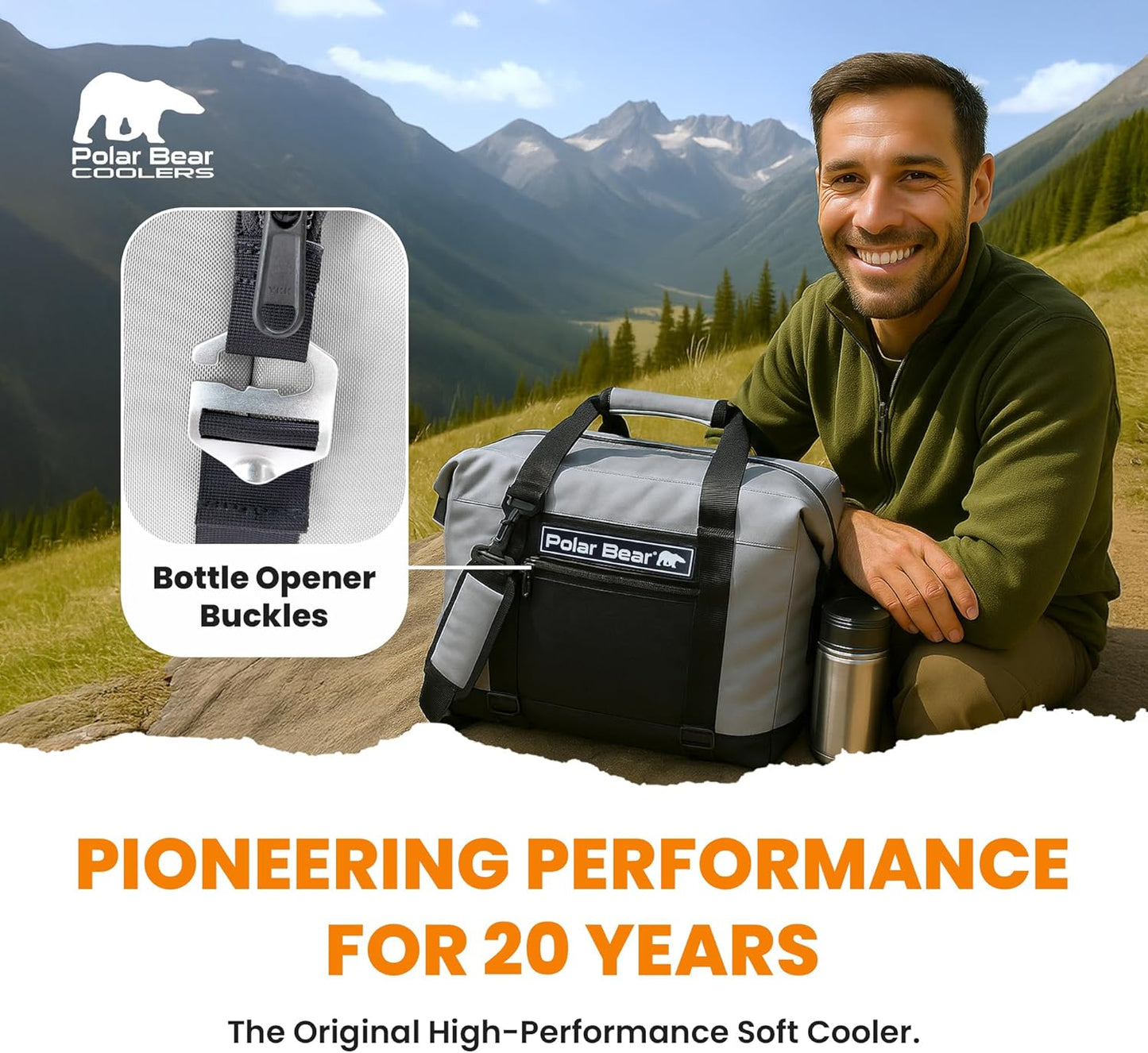 Polar Bear Coolers - Original Nylon Soft Cooler Bag - Insulated Leak Proof Beach Cooler Bag, Small Thermal Bags for Travel - Heavy Duty & Portable - Sweat Proof Picnic Carrier