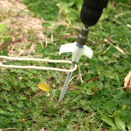 Holdia 15 Pcs Super Heavy Duty Threaded Tent Stakes - Screw Style Glow-in-The-Dark Ground Anchor Pegs with 13MM Hex Drill Adapter and Storage Bag