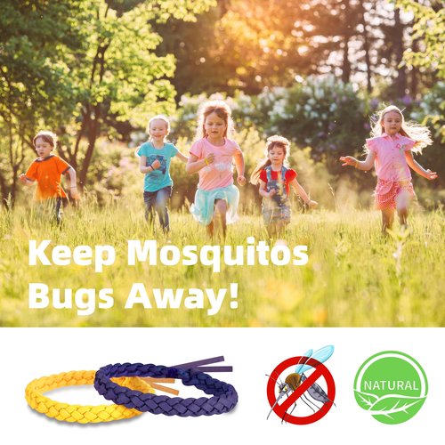 BuggyBands 12 Pack Mosquito Repellent Bracelets, DEET-Free, Individually Wrapped PU Leather Insect & Bug Repellent Wrist Bands