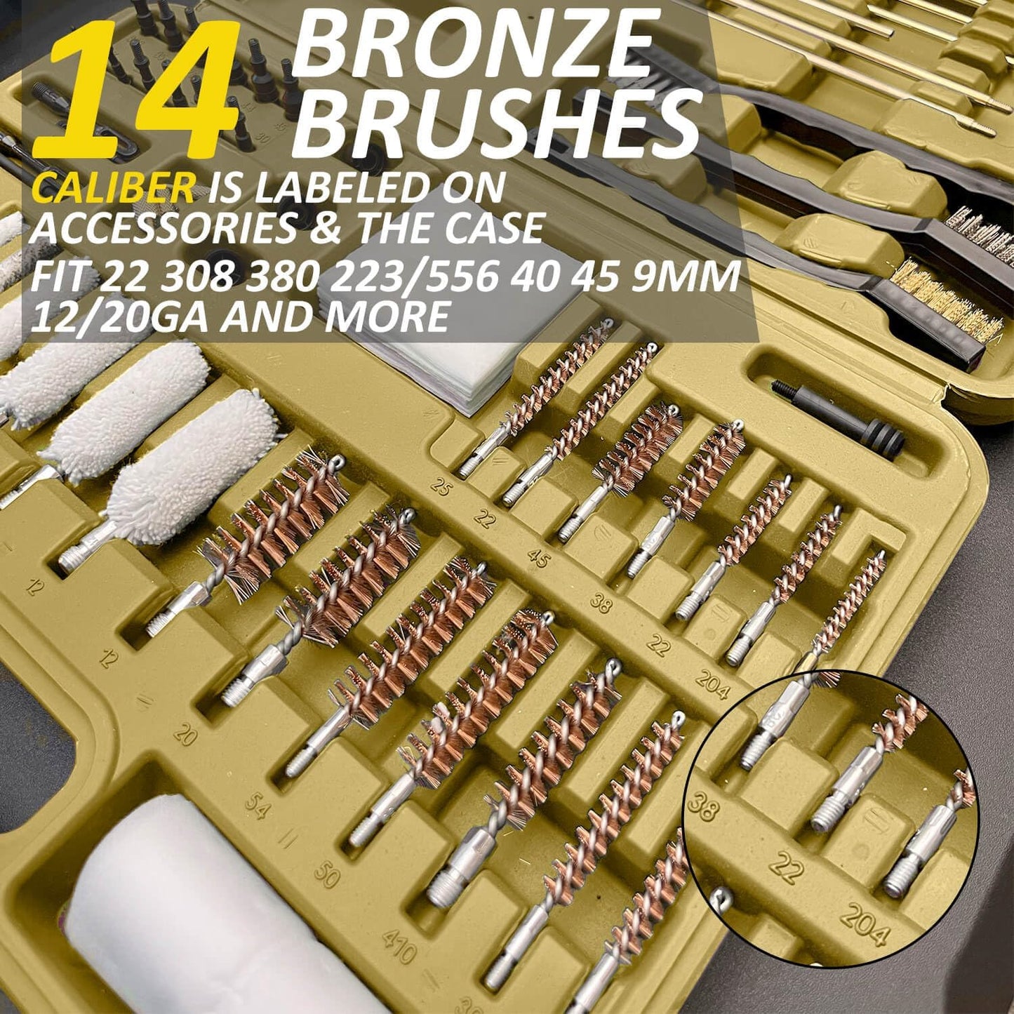 iunio Gun Cleaning Kit, Universal Gun Cleaning Kit for All Caliber Shotgun Pistol Rifle Cleaning Kit with Mat Portable Case