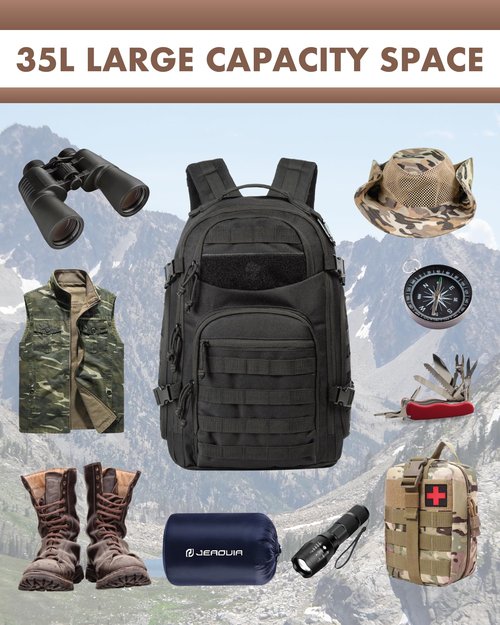 TRAILKICKER Tactical Laptop Backpack Military Backpack for Men Black Tactical Bag Backpack