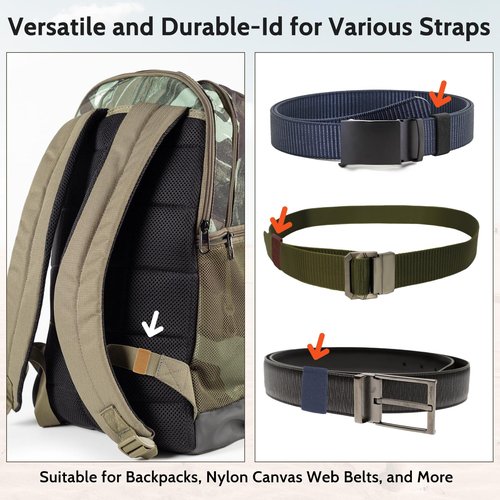 Bewudy 10 Pack Elastic Belt Keeper Strap, Nylon Canvas Web Belt Elastic Loop Keeper, Organizers Backpack Strap, Holder Retainer Band for 1.5" Wide Belts or Straps (Colorful)