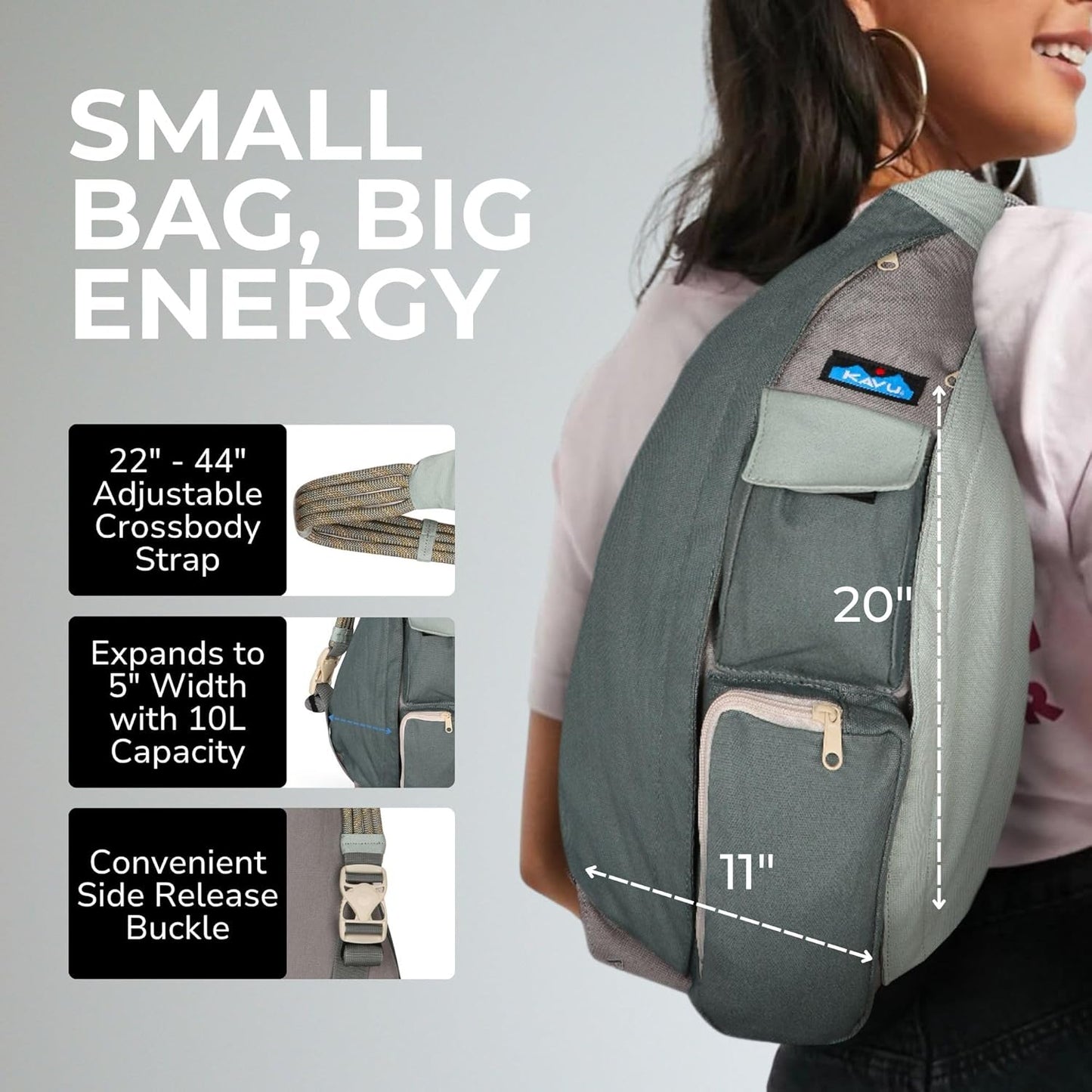 KAVU Rope Bag - Sling Pack for Hiking, Camping, and Commuting