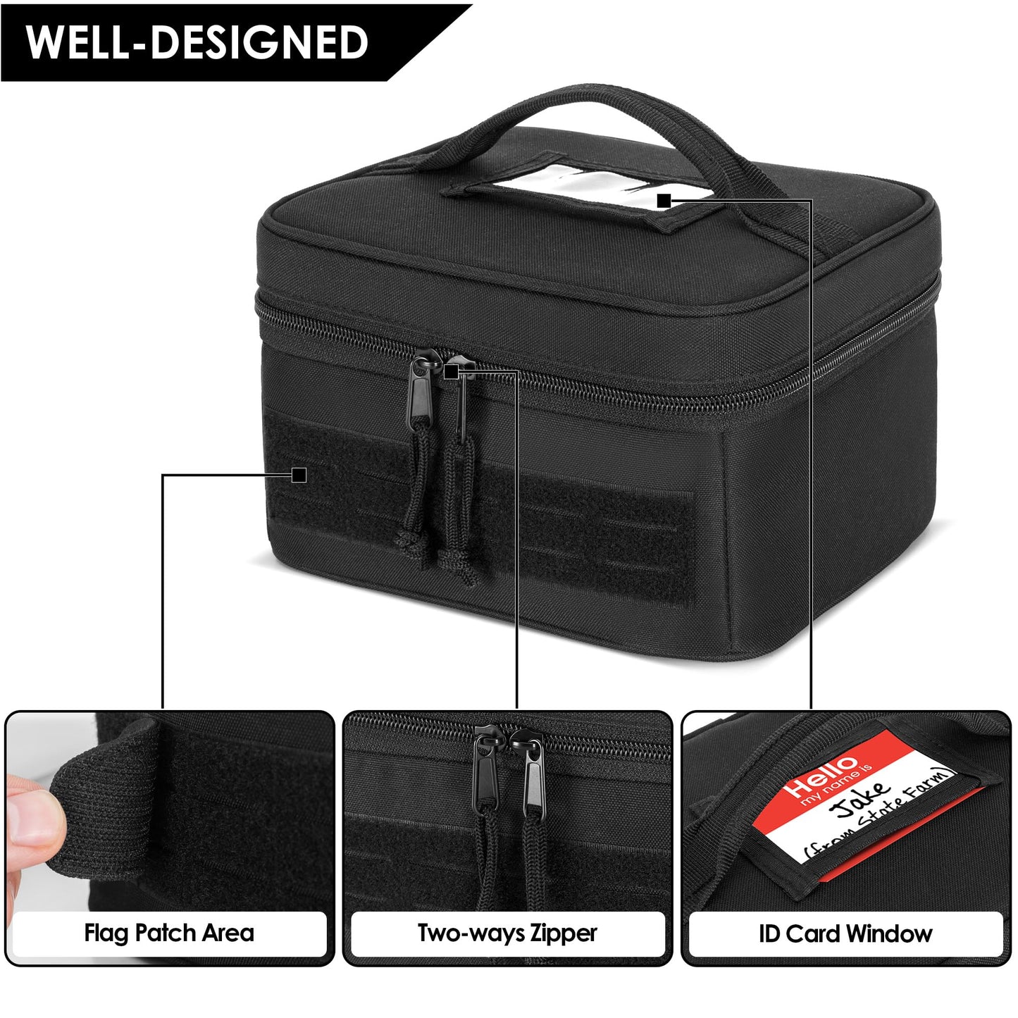 GOBUROS Shooting Earmuffs and Glasses Carrying Case, Soft Protective Carrying Storage Case for Earmuff and Shooting Glasses, Universal Earmuff Case for Hunting Shooting, Only Bag