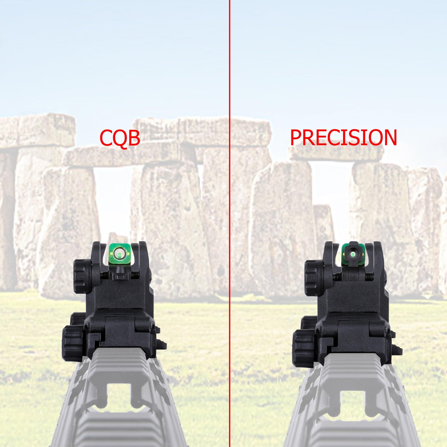 Fiber Optic Sights,Co-Witness Height Red Dot Sight,Front and Rear