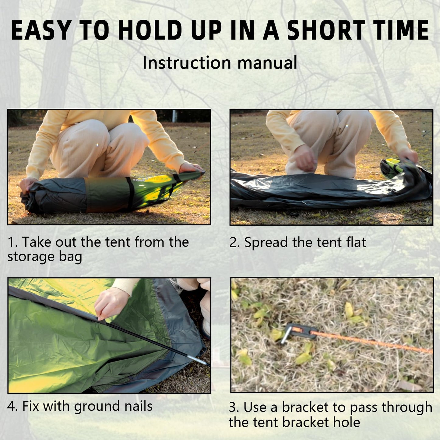 Arctic Lemmings 2-3 Person Backpacking Tent, 3-4 Season Lightweight Waterproof Tents with Two Doors for Outdoor Camping, Hiking, Family Beach Hunting Travel(Army Green)