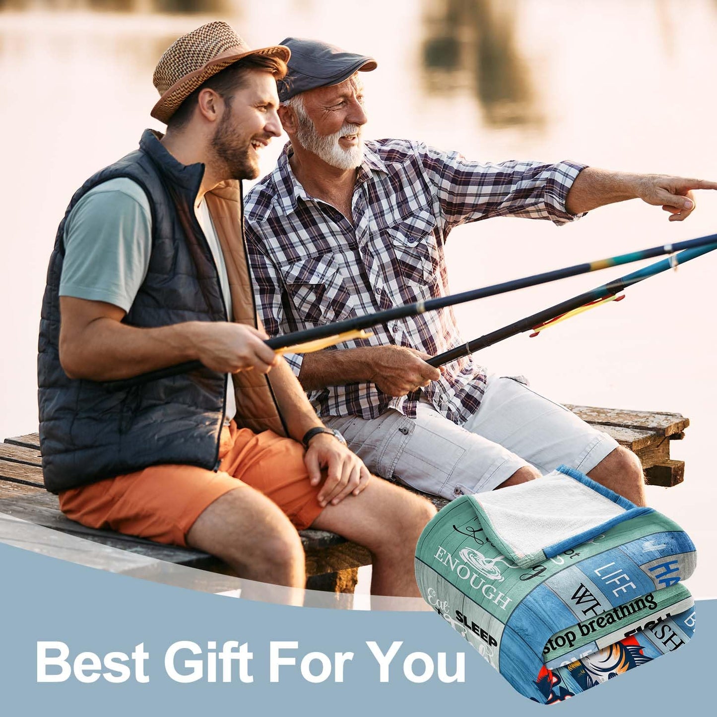Fishing Gifts Blanket,Fishing Gifts for Men,Gifts for Men Who Love Fishing,Best Gifts for a Fisherman,Funny Fishing Gifts for Boys,Dad,Women,Fisherman Gifts Throw Blanket 60inx50in