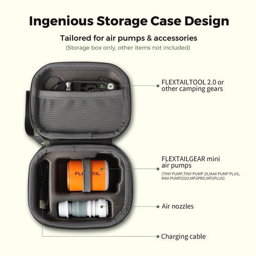 Flextailgear Tiny Pump 2X Orange Bundle with Protective Organizer Mini Storage Box