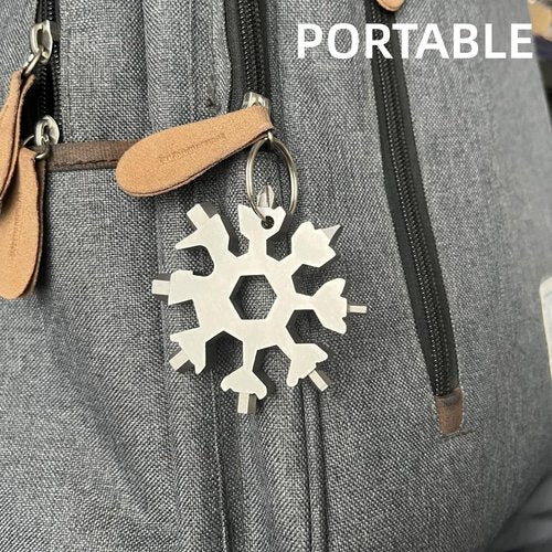 Stocking Stuffers for Men, FODARSAI 18-in-1 Snowflake Multi Tool, Cool Camping Tool Gadgets for Men, Unique Gifts for Dad, Husband, Boyfriend (Silver+Black)