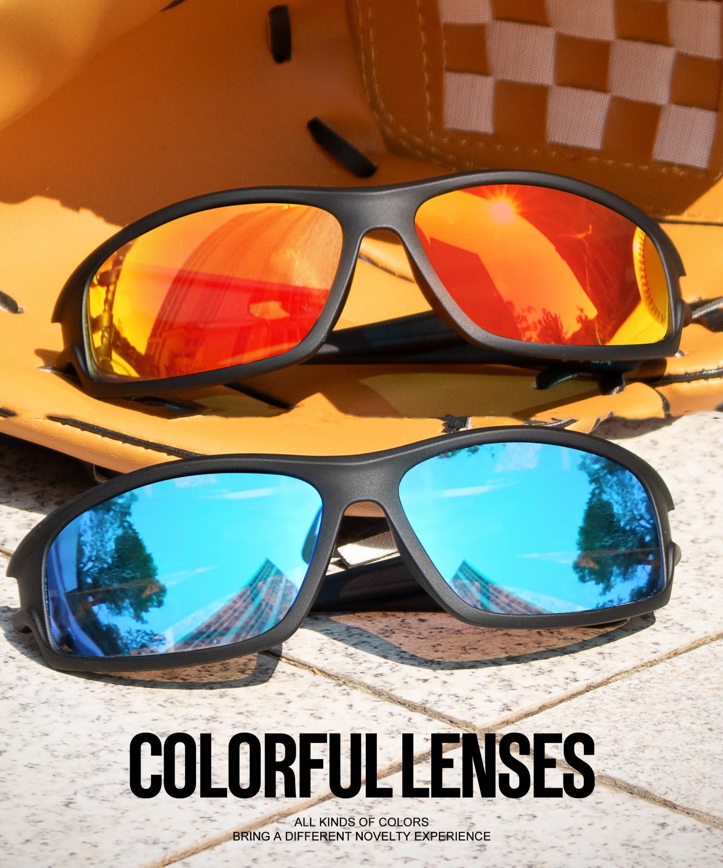 KALIYADI Polarized Sunglasses-Men Sports Sun-Glasses: Mens Sunglasses UV400 Protection for Running Fishing Golf