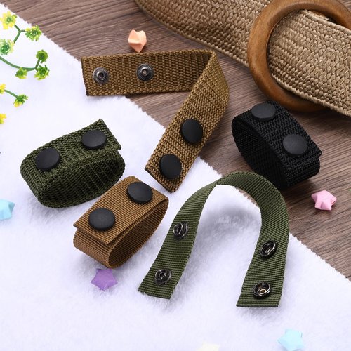 uxcell Duty Belt, 4Pcs - Fabric Belt Keepers with Double Snaps, Nylon Wide Belt Loop Accessories for Security Guard Equipment (Army Green)