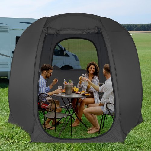 Leedor 10'x10' Hexagon Pop Up Sun Shade Canopy Tent - Ventilated Mesh Walls, Perfect for Camping, Beach, Events, and Outdoor Party Decorations, All-Season Shelter (Not Waterproof)