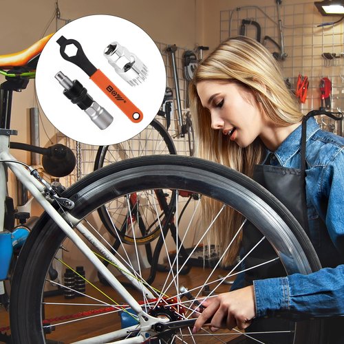 Bicycle Crank Extractor And Bike Bottom Bracket Removal Tool Set with 16mm Spanner, Professional Bicycle Repair Tool For Mountain Road Bike Repair