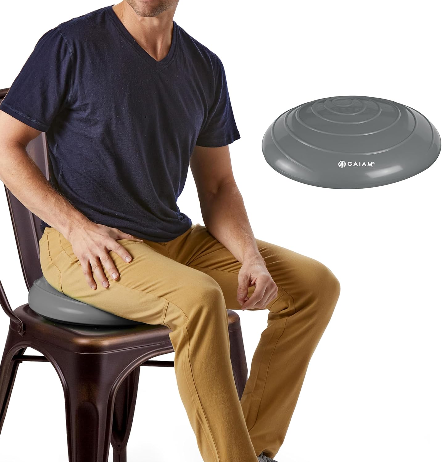 Gaiam Balance Disc Wobble Cushion Stability Core Trainer for Home or Office Desk Chair & Kids Alternative Classroom Sensory Wiggle Seat