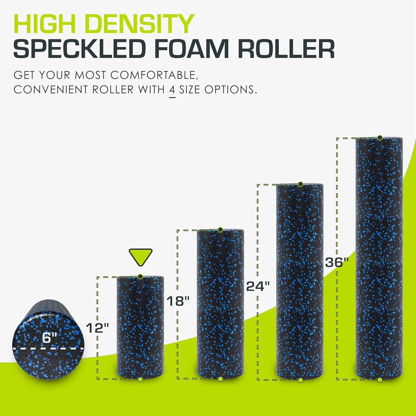 ProsourceFit High Density Foam Rollers 36 - inches Long, Firm Full Body Athletic Massage Tool for Back Stretching, Yoga, Pilates, Post Workout Muscle Recuperation, Black
