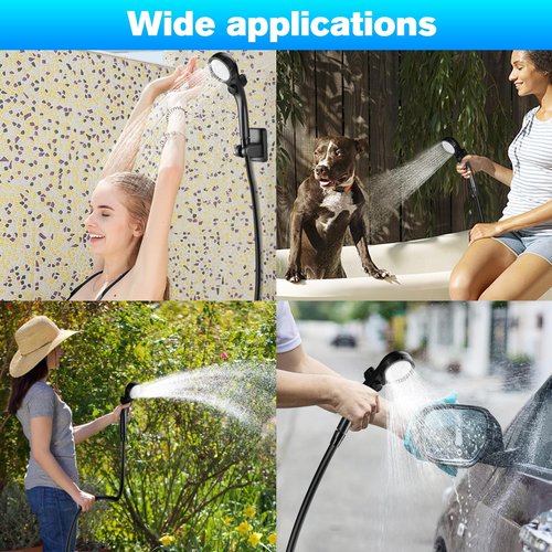 Cosy Life Portable Shower, Portable Shower for Camping with 5 Gallon Collapsible Bucket, 6000mAH Camping Shower with Smart LED Display, Multiple Spray Patterns for Outdoor Camping, Hiking, Pet Bathing
