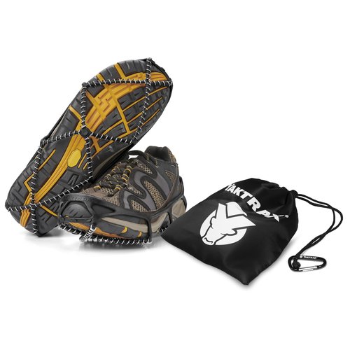 Yaktrax Walk Plus Traction Cleats for Ice and Snow, 360° Steel Coil Grip for All-Direction Traction, Flexible Cold-Resistant Upper, Easy On/Off with Heel Tab, Includes Carry Bag & Carabiner, Small