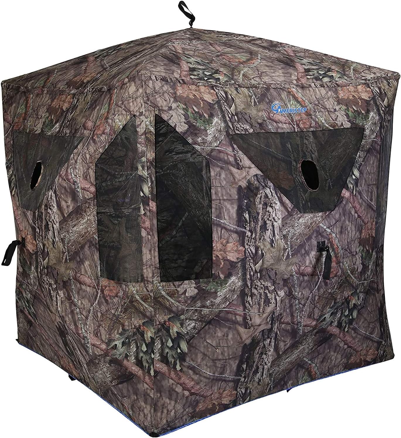 Ameristep Element Hub-Style Durable Noise-Free Hunting Ground Blind with Shoot-Through Mesh Windows & Gun Ports | 3 Hunters Concealment | Mossy Oak Break Up Country Camo | Easy Setup & Takedown