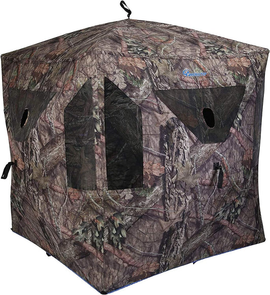 Ameristep Element Hub-Style Durable Noise-Free Hunting Ground Blind with Shoot-Through Mesh Windows & Gun Ports | 3 Hunters Concealment | Mossy Oak Break Up Country Camo | Easy Setup & Takedown