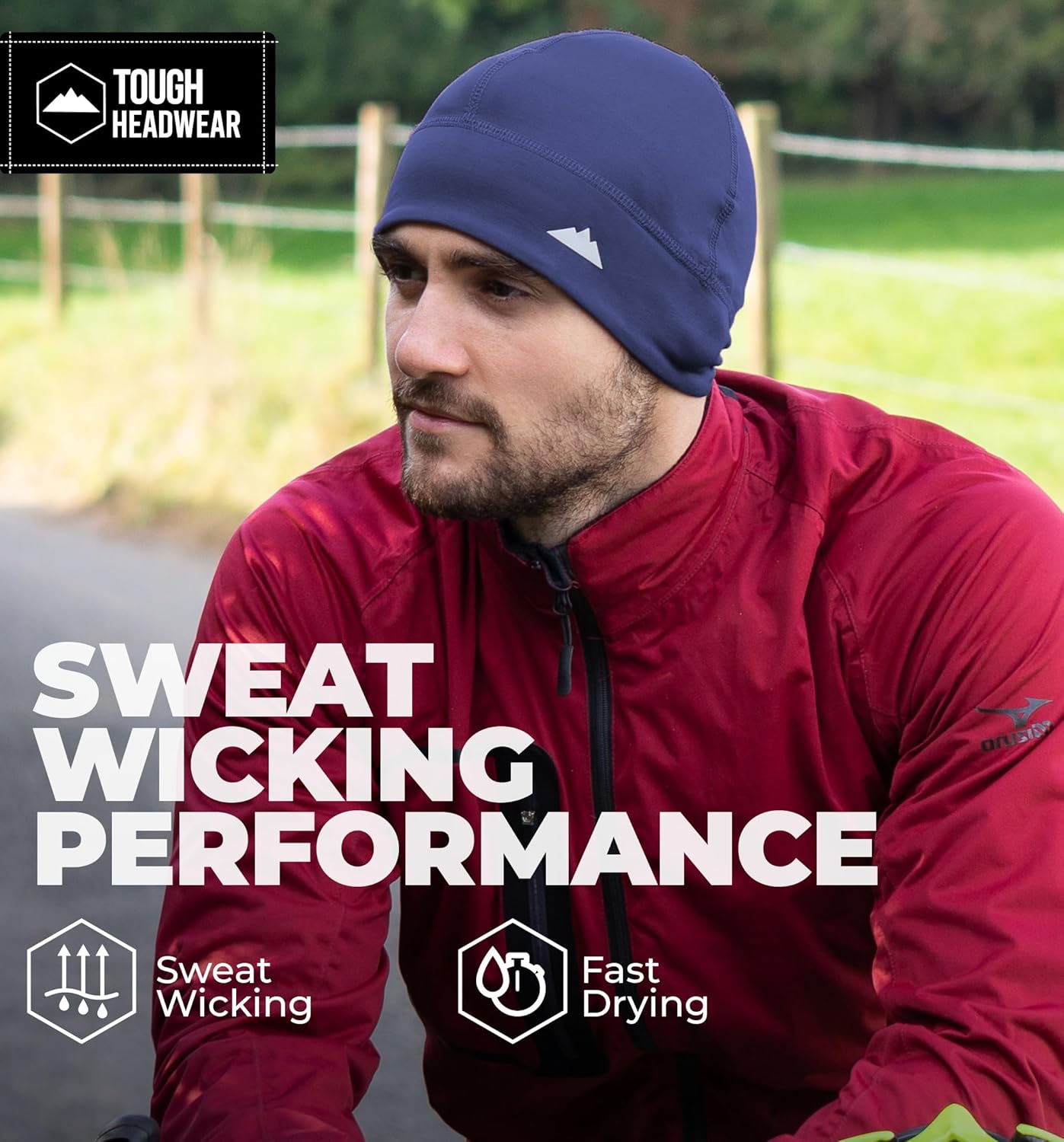 Tough Headwear Skull Cap for Men - Beanie Hats - Skully Beanie Cap - Cooling Skull Caps for Men Locs Sweat Dreads Running