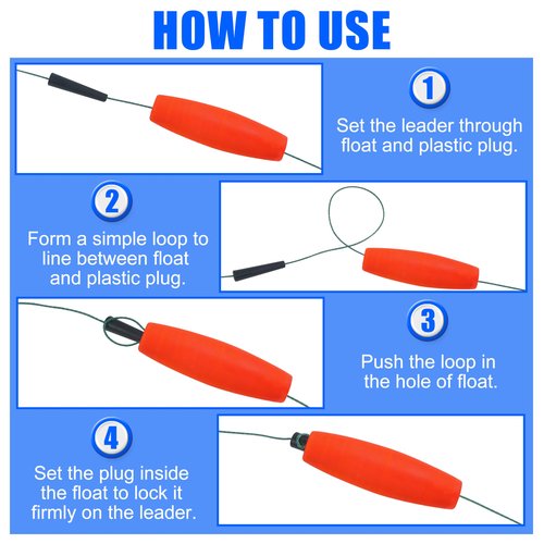 SILANON Peg Floats Fishing Bobbers,Foam Cigar Fishing Floats Bobbers Catfish Floats Slip Fishing Cork Bobbers with Pipe Plug for Catfish Santee Rig Freshwater Saltwater Fishing