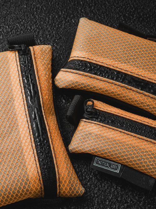 TACTICAL GEEK Storage A5 EDC Storage Pouch Set, Molle EDC Gadget Pouch, Multi-Functional Utility Small Tool Pocket for Daily Carry (Orange)