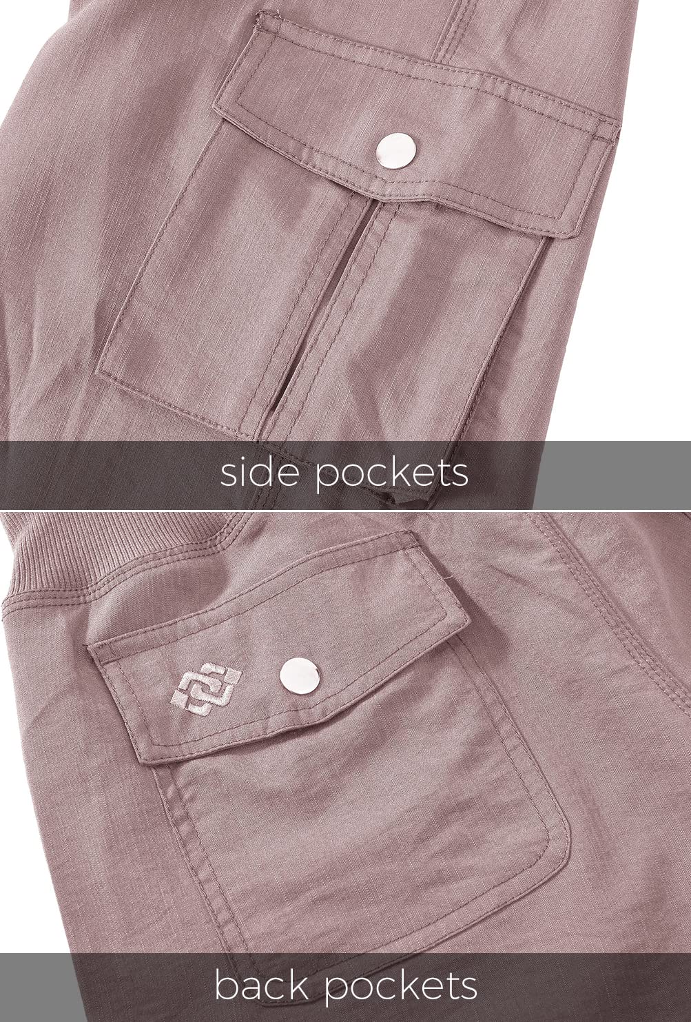 MoFiz Women's Hiking Cargo Shorts Quick Dry Lightweight Athletic Capri Pants for Camping Jogger with Pockets Pink 3XL