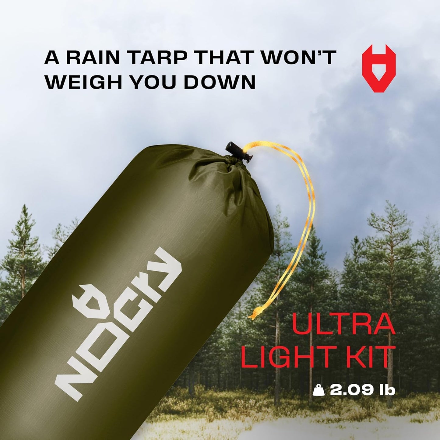 Rain Fly12x10 Lightweight Survival Camping Tarp; 100% Waterproof; Makes a Great Backpacking Tarp or Hammock Shelter; Comes in Multiple Colors, Survival Bracelet Included; Grey