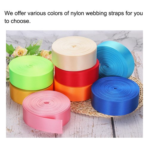 MECCANIXITY Flat Nylon Webbing Strap 2 Inch 5 Yards Polypropylene Webbing Bright Red for Backpack, Luggage-Rack, Outdoor Climbing, DIY Craft