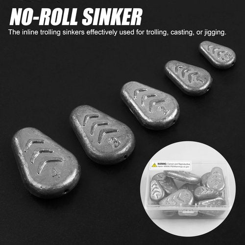 No Roll Sinkers Fishing Weights,Inline Flat Sinkers No Snag Slip Disc Weights Saltwater Fishing Weight Gear Catfish Rig Tackle Surf Bank River