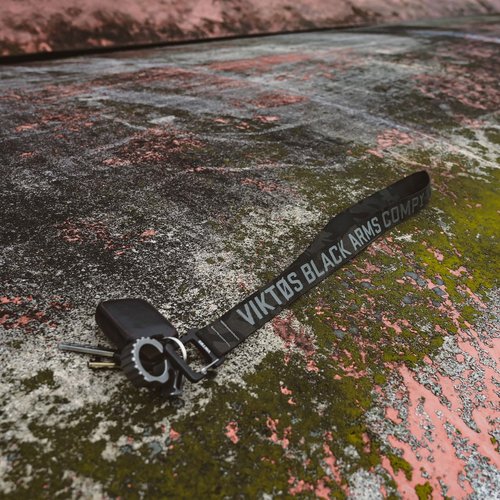 VIKTOS Springlock Tactical Durable EDC Accessories Comfortable 1" Webbing Lanyard with Aluminum Spring-Loaded Hook, Black Camo