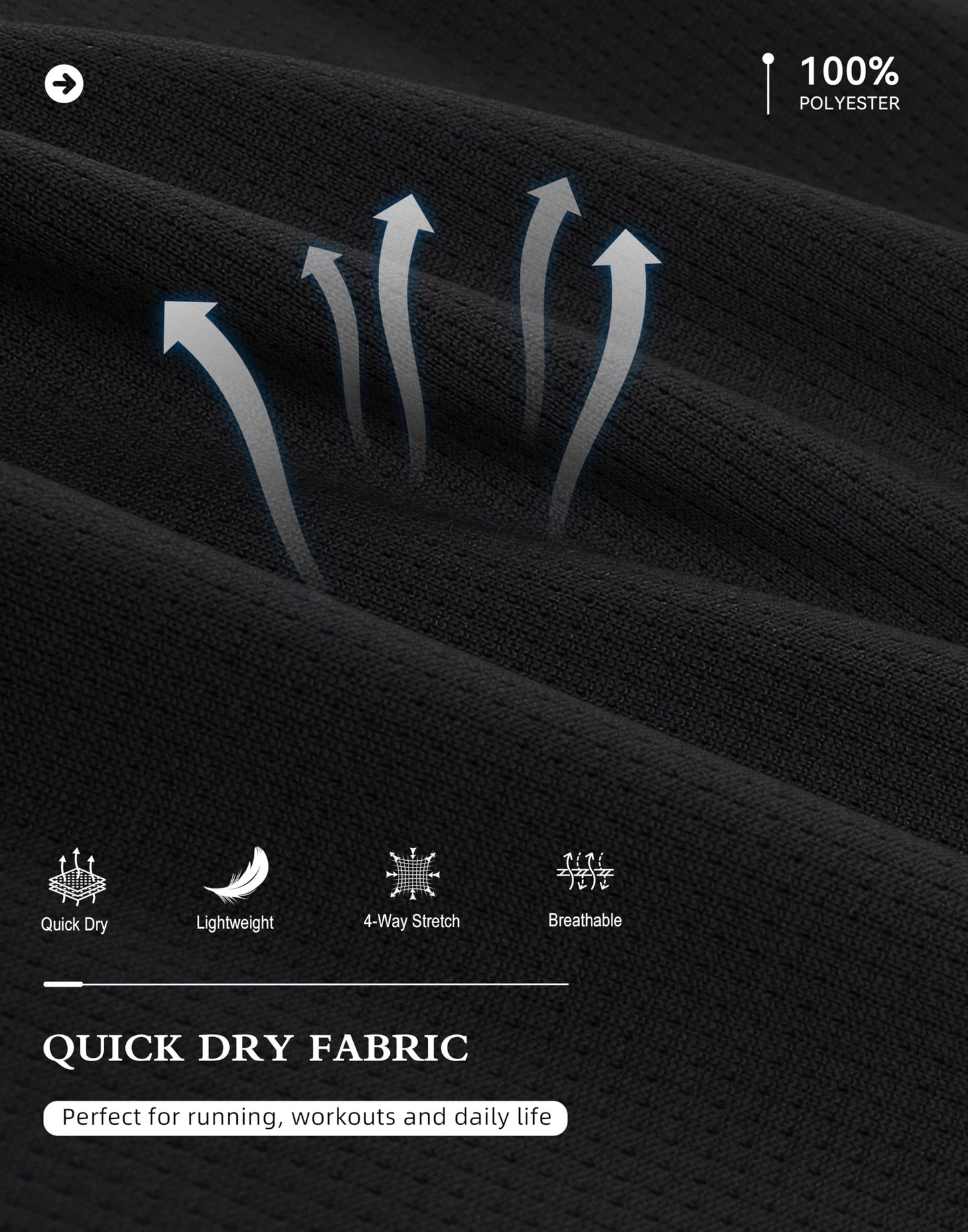 G Gradual Men's Running Shirts Long Sleeve Athletic Shirt Lightweight Quick Dry Quarter Zip Pullover for Men Workout Gym Golf(Black,L)