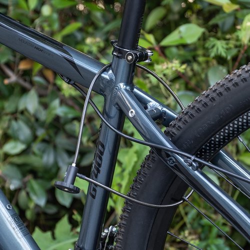 KONG MING CAR Bike Cable Lock - Handlebar End Lock fit Mountain Bike Bars - Bike Cable Chain Lock Bicycle Helmet Lock Anti Theft, GLOSSY BLACK
